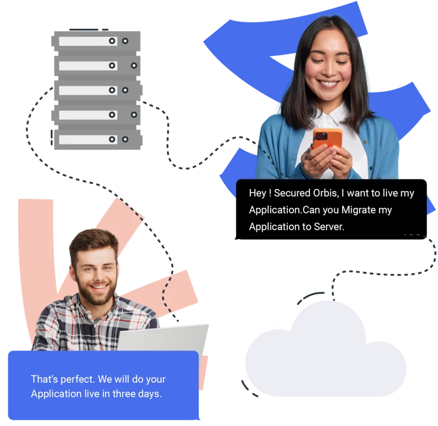 Cloud and DevOps digital solutions illustration